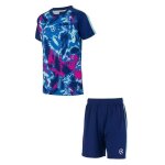 Ensemble maillot short - champions league - enfant - bleu - manches courtes - respirant