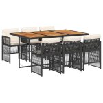 Ensemble � manger de jardin - burke - r�sine tress�e - 7 pi�ces - noir - table 165x106x73 cm - chaise ...