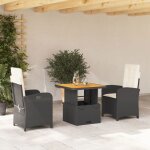Ensemble � manger de jardin - vidaxl - 3 pi�ces - r�sine tress�e - fauteuil inclinable - table relevable ...