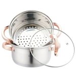 Ensemble de marmites vapeur - klausberg - kb - 7725 - acier inoxydable - 18 cm - rose gold