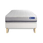 Ensemble matelas 120x190 actimemo soft 3zones de confort + sommier kit blanc
