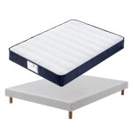 Ensemble matelas à ressorts + lit sommier tapissier 140 * 190cm teeno epaisseur du matelas 22cm Ensemble matelas à ressorts + lit sommier tapissier 140 * 190cm teeno epaisseur du matelas 22cm