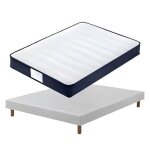 Ensemble matelas à ressorts + lit sommier tapissier 160 * 200cm teeno epaisseur du matelas 22cm Ensemble matelas à ressorts + lit sommier tapissier 160 * 200cm teeno epaisseur du matelas 22cm