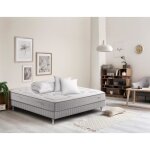 Ensemble matelas sommier 160 x 200 simmons + couette oreillers - hauteur 25 cm - ressorts sensoft - fabriqu ...