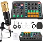 Ensemble de matriel de podcastmicrophone  condensateur avec trpied et table de mixage audio professionnelle ...
