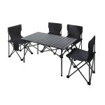 Ensemble de meubles de camping - curfair - 5 pièces pliantes - table et 4 chaises - poches latérales ... Ensemble de meubles de camping - curfair - 5 pièces pliantes - table et 4 chaises - poches latérales ...