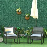 Ensemble de meubles de jardin en rotin synthétique pour 2 personnes avec coussins gris résistant aux ... Ensemble de meubles de jardin en rotin synthétique pour 2 personnes avec coussins gris résistant aux ...