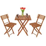 Ensemble de meubles de jardin - springos� - bs001lb - bois de h�tre impr�gn� - 2 chaises + 1 table - ...