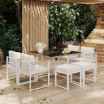 Ensemble de meubles de jardin - vélyon - set de 7 tables et chaises dextérieur - pour 6 personnes Ensemble de meubles de jardin - vélyon - set de 7 tables et chaises dextérieur - pour 6 personnes