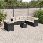 Ensemble de meubles de jardin - vidaxl - 10 pcs - r�sine tress�e - coussins amovibles - design modulaire ...
