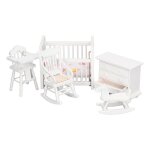 Ensemble de meubles pour maison de poupe 1:12 modle miniature berceau cheval  bascule chaise armoire ...