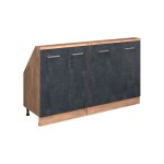 Ensembles de meuble de rangement sous pente rion lot de 2 bton noir / chne dor chne de force dor ...