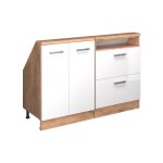 Ensembles de meuble de rangement sous pente rion lot de 2 blanc brillant / ch�ne dor� ch�ne de force ...