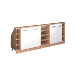 Ensembles de meuble de rangement sous pente rion lot de 5 blanc brillant / ch�ne dor� ch�ne de force ...