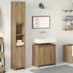 Ensemble de meubles salle de bain 3 pcs bois ding�nierie - w1157 - mothinessto