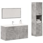 Ensemble de meubles de salle de bain 3 pcs - vidaxl - contemporain - design - gris bton eu25 x97724