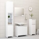 Ensemble de meubles de salle de bain 4 pcs - set de meuble de rangement blanc bois ing�nierie 458638