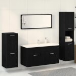 Ensemble de meubles de salle de bain 4 pi�ces ch�ne noir bois technique