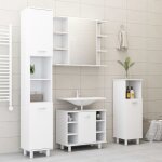 Ensemble de meubles de salle de bain 4pcs blanc bois ing�nierie