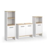 Ensemble de meubles de salle de bains karli 3 pi�ces ch�ne blanc / force de lor vicco