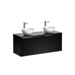 Ensemble de meubles salle de bain - otitec - bold black - 120 cm - double vasque - miroir led