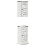 Ensemble de meubles de salle de bain rustiques - vidaxl - blanc et blanc antique - bois de pin massif ...