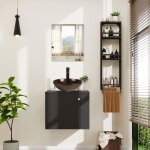 Ensemble de meuble de salle de bain meuble sous - vasque + Étagères latérale + lavabo + robinetterie ... Ensemble de meuble de salle de bain meuble sous - vasque + Étagères latérale + lavabo + robinetterie ...