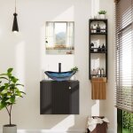 Ensemble de meuble de salle de bain meuble sous - vasque + lavabo + Étagères latérale + robinetterie ... Ensemble de meuble de salle de bain meuble sous - vasque + lavabo + Étagères latérale + robinetterie ...