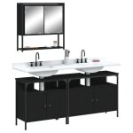 Ensemble de meubles de salle de bain - vidaxl - 3214665 - noir - bois d'ingénierie - design contemporain ... Ensemble de meubles de salle de bain - vidaxl - 3214665 - noir - bois d'ingénierie - design contemporain ...