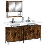 Ensemble de meubles de salle de bain - vidaxl - chne fum - 3 pices - design contemporain - a suspendre ...