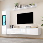 Ensemble meubles de salon - meuble tv � double porte 180 x 33 x 30 cm + armoire + �tag�res murales minimaliste ...