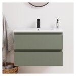 Ensemble simple vasque sorrento 60cm avec plan cramique et robinet noir