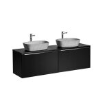 Ensemble meubles sous vasque - otitec - bold black - 180 cm - double vasque - noir mat