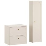 Donna sand ensemble meuble de salle de bain suspendu sous vasque avec plan 60 cm et colonne 35 x 140 ...