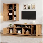 Ensemble de meuble tv 2 pièces utilisation au sol ou murale compatible avec téléviseur 120 pouces finition ... Ensemble de meuble tv 2 pièces utilisation au sol ou murale compatible avec téléviseur 120 pouces finition ...