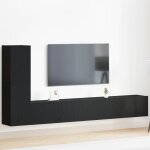 Ensemble de meuble tv - 3 pices - bois dingnierie - chne noir - style contemporain
