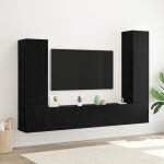Ensemble de meubles tv - 4 pi�ces - ch�ne noir - 2 portes - design contemporain