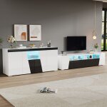 Ensemble meuble tv et buffet design moderne avec led meuble tv et buffet de salon haute brillance180 ...