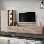Ensemble meuble tv design clare 240cm beige & naturel