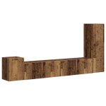 Ensemble meuble tv moderne - vidaxl - bois ancien - bois ding�nierie - 30x31x100 cm - 4 portes - 2 �tag�res ...