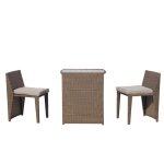 Ensemble de mobilier de jardin - garda - table 67x51 cm - 2 chaises encastrables - verre trempé - polyrattan ... Ensemble de mobilier de jardin - garda - table 67x51 cm - 2 chaises encastrables - verre trempé - polyrattan ...