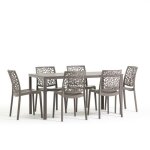 Ensemble de mobilier de jardin - thomas - table et 6 chaises anna - fer et résine - moderne - empilables ... Ensemble de mobilier de jardin - thomas - table et 6 chaises anna - fer et résine - moderne - empilables ...