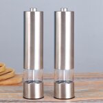Ensemble de moulins  sel et  poivre automatiques professionnels avec mouture rglable et broyeur  ...