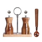 Ensemble de moulins � sel et � poivre en bois moulin � poivre manuel rechargeable ensemble de broyage ...