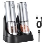 Ensemble de moulins à sel et à poivre Électriques - moulin à sel / poivre rechargeable automatique avec ... Ensemble de moulins à sel et à poivre Électriques - moulin à sel / poivre rechargeable automatique avec ...