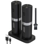 Ensembles de moulin � sel et poivre electriquemoulin a poivre rechargeable(noir - rechargeable)