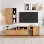 Ensemble mur tv avec vitrine (2 pièces) tv - board et étagère mobilier salon longueur flexible jusquà ... Ensemble mur tv avec vitrine (2 pièces) tv - board et étagère mobilier salon longueur flexible jusquà ...