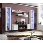 Ensemble mural - fly m - 1 meuble tv - 2 vitrines verticales led - 2 étagères murales - blanc - modèle ... Ensemble mural - fly m - 1 meuble tv - 2 vitrines verticales led - 2 étagères murales - blanc - modèle ...