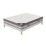 Ensemble natura sommier + matelas 180x200 (2x90x200) cm hauteur 22cm mousse � m�moire de forme technologie ...