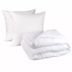 Ensemble de literie - couette blanche dodo - 220 x 240 cm - 2 oreillers 60 x 60 cm - lavable